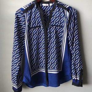 New York & Company Geometric Print Work Blouse